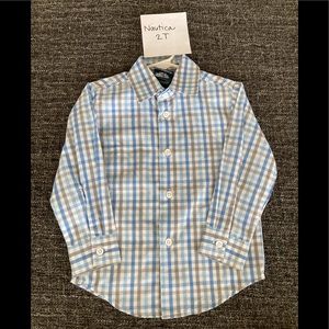 Nautica, 2T, plaid color (blue/beige dominant)